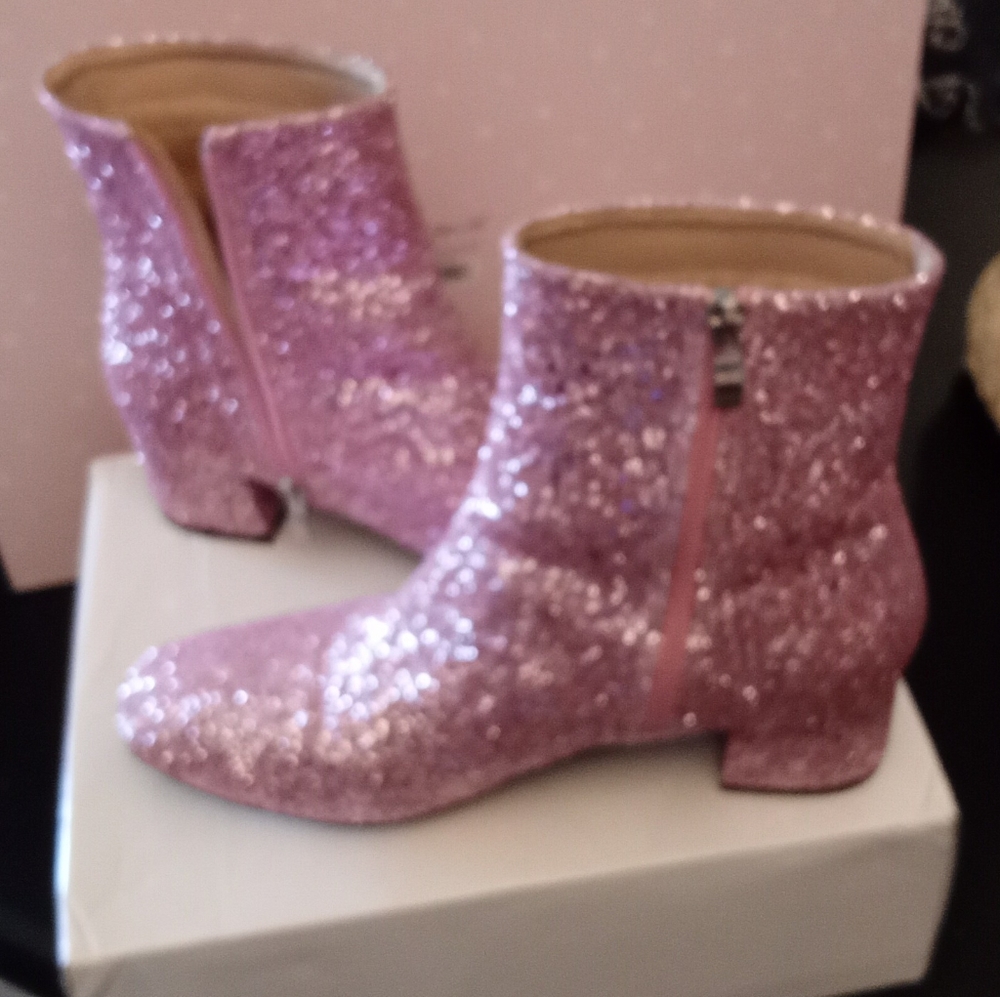 Pink Glitter Boots
